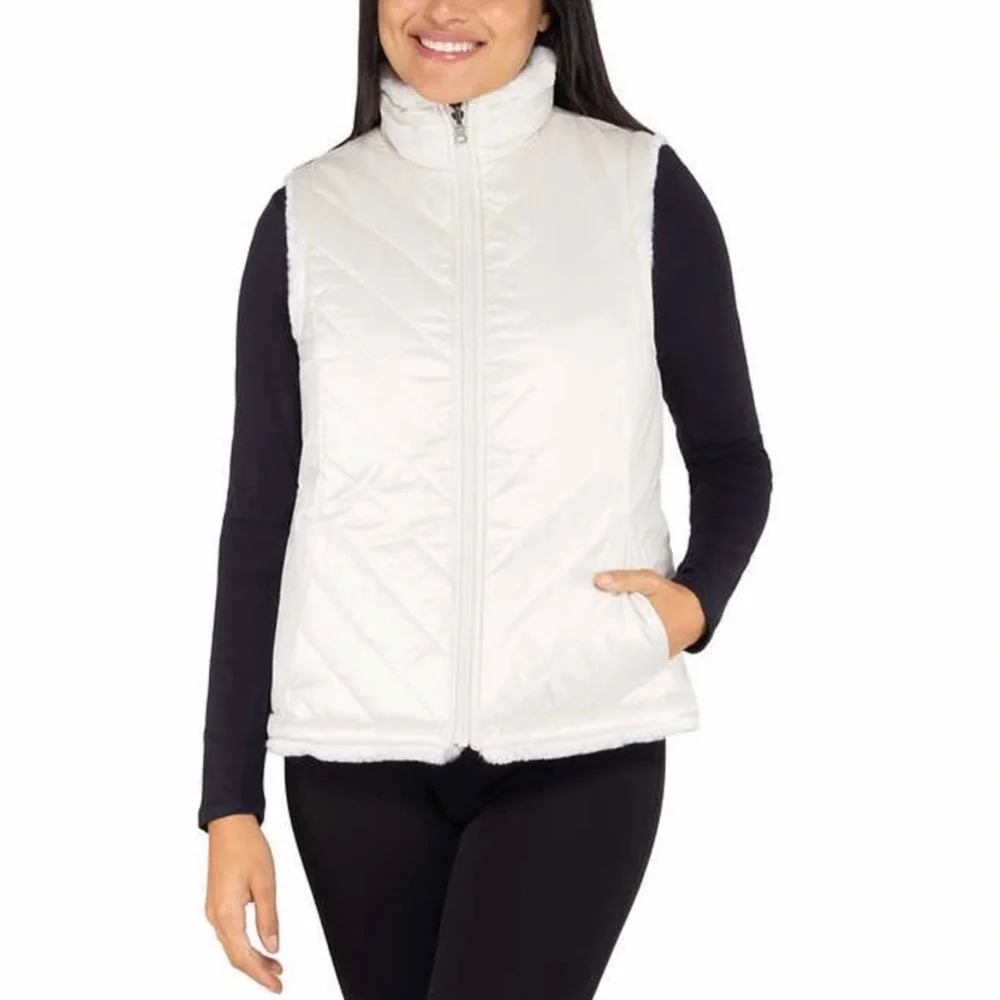 Original Nicole Miller, Reversible Vest, Size Medium, Off-White/Ivory - Picture 2 of 13